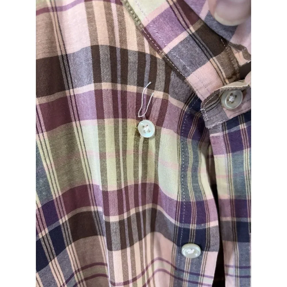 Vintage Ralph Lauren Long Sleeve Button‎ Down Shirt Large Plaid Blake Colorful